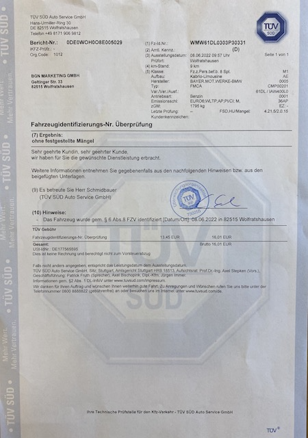 keuringsbewijs nieuwe auto